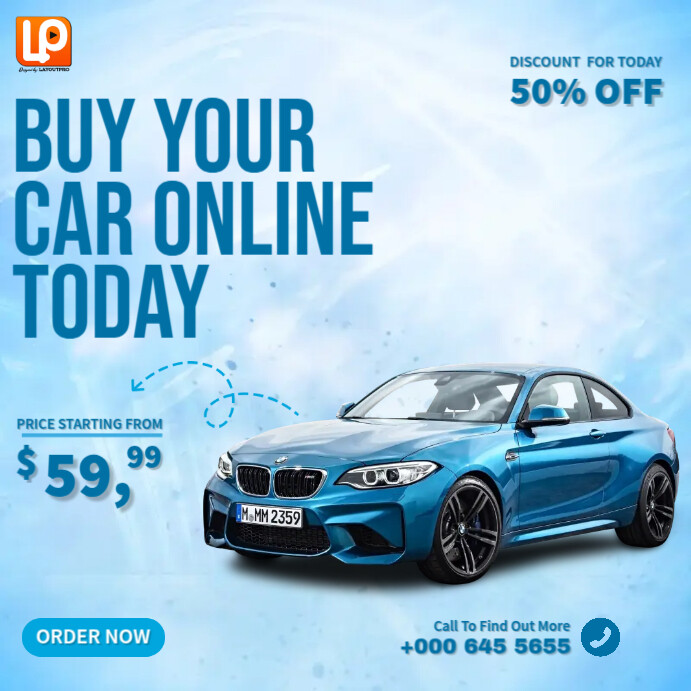 Plantilla de Blue Rental Car | PosterMyWall