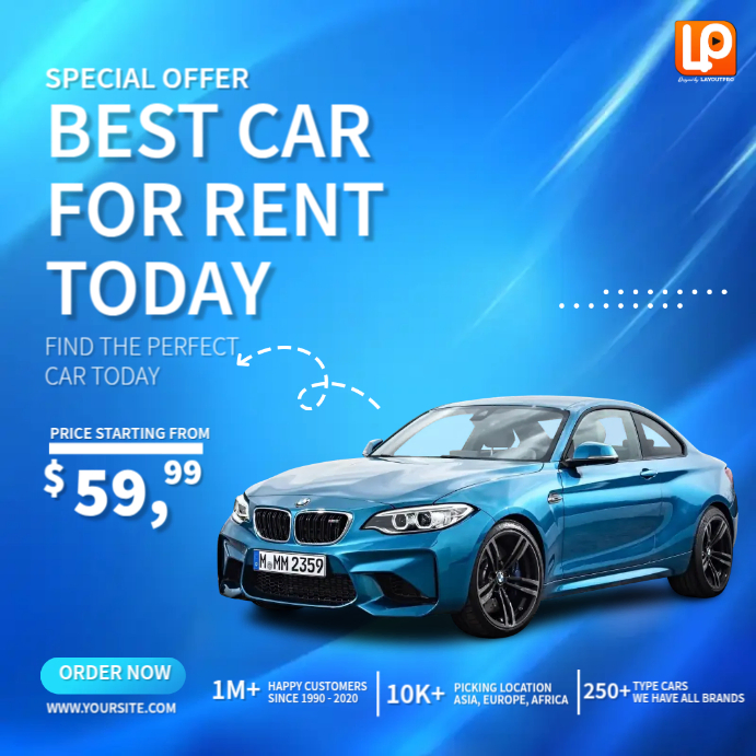 Copy of Blue Rental Car | PosterMyWall