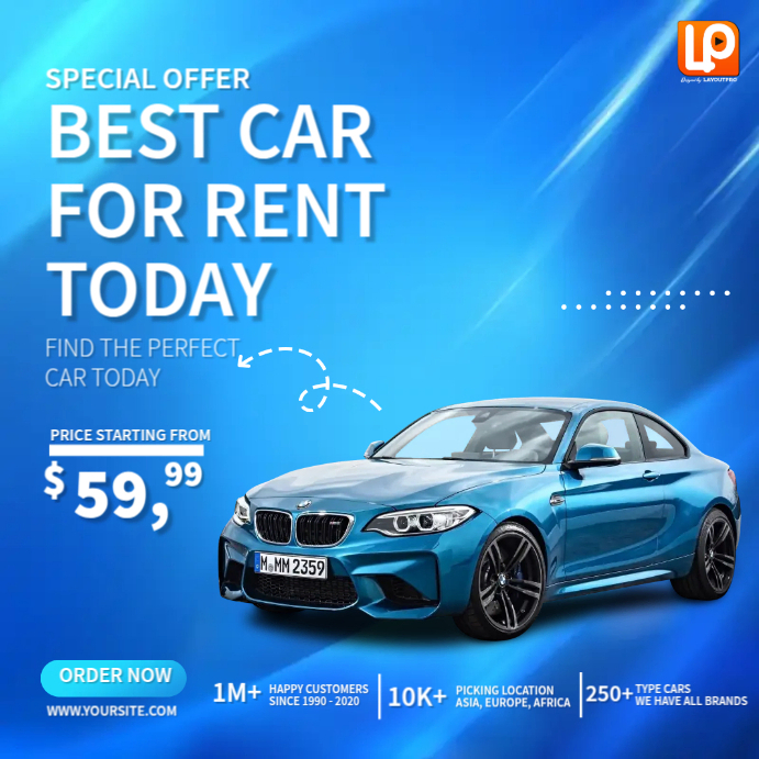 Copy of Blue Rental Car | PosterMyWall