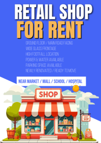 Blue Retail Shop for Rent A1 template