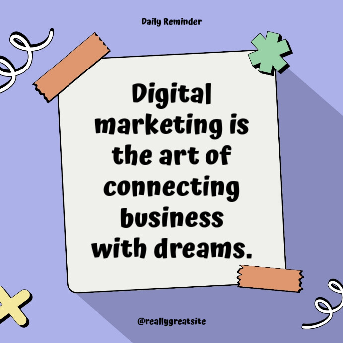 Blue Retro Marketing Quote Instagram Post template