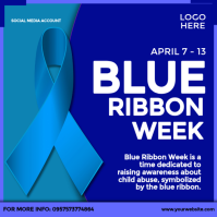 Blue Ribbon Week Сообщение Instagram template