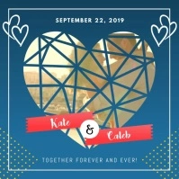 Blue Romantic Collage Square Video template