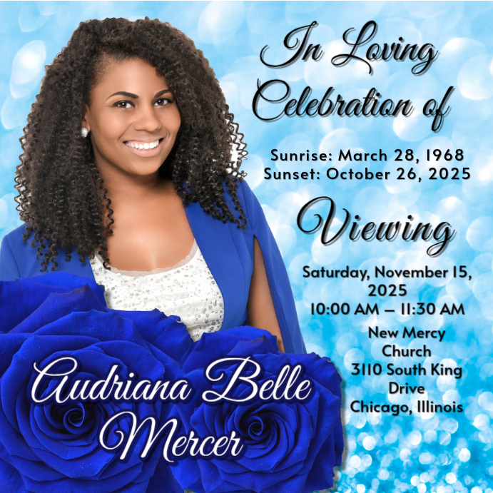 Copy of Blue Rose Funeral Announcement: Celebration of Life | PosterMyWall