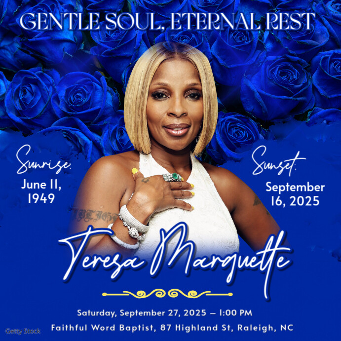 Blue Roses Funeral Flyer Memorial Flyer Template | PosterMyWall