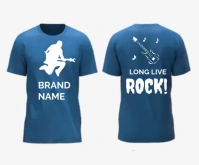 Blue round neck men's t-shirt mockup template สามเหลี่ยมขนาดกลาง