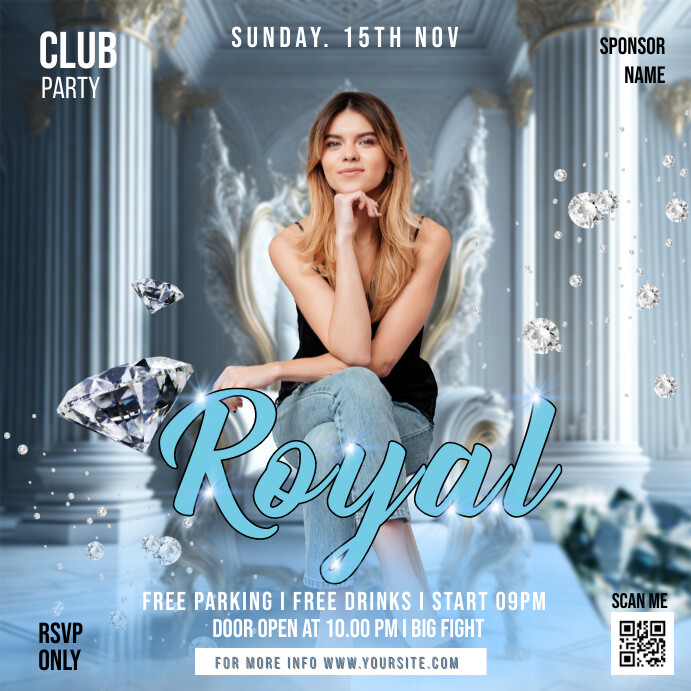 Blue Royal Diamond Music ads Pos Instagram template