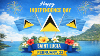 Blue Saint Lucia Independence Day Digital Display template