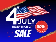 Blue  Sale , 4th July Independence Day Sale Yard Sign template