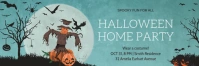 Blue scarecrow Halloween Twitter header template