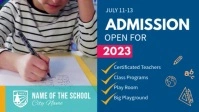 Blue School Admission Ad Facebook Cover Video template