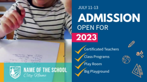 Blue School Admission Facebook Cover Video Template