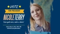 Blue School Election Campaign Display Header Facebook Cover Video (16:9) template