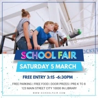 Blue School Fair Invite Design Квадрат (1 : 1) template