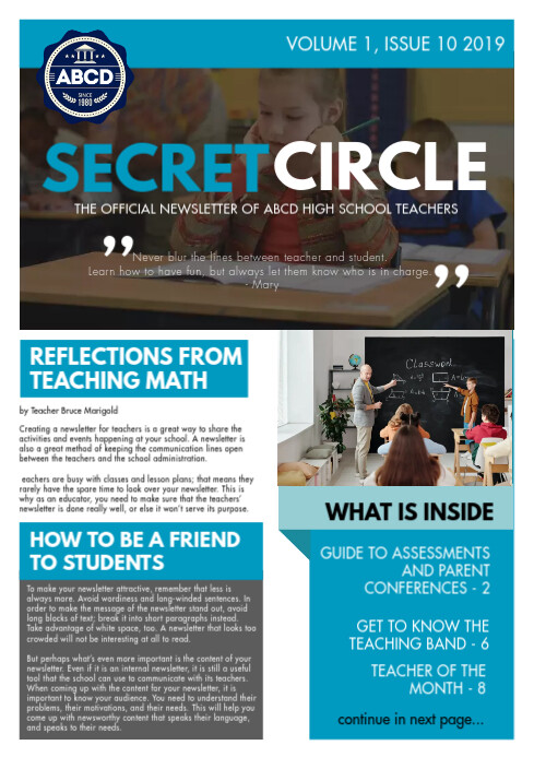 Blue School Newsletter Template Sample Postermywall Blue School Newsletter Template Sample Postermywall