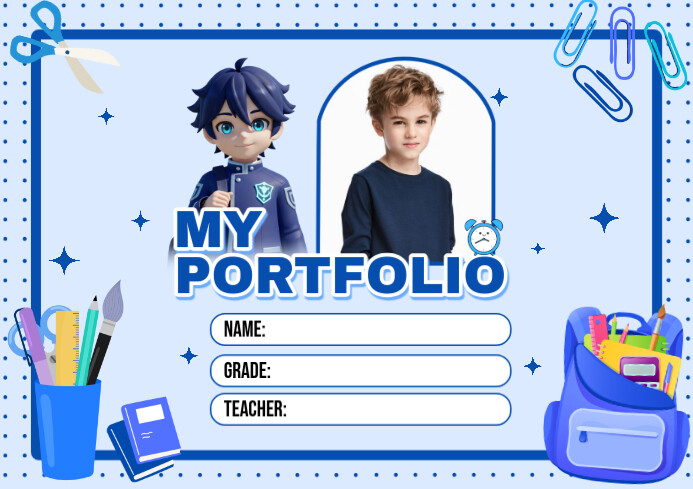 White Student Portfolio A4 Template PosterMyWall white-student-portfolio-a4-template-postermywall