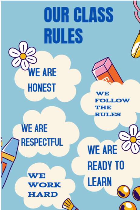 Blue School Poster Template | PosterMyWall