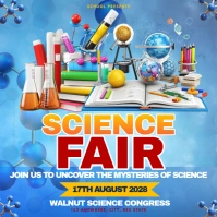 Blue Science Fair Instagram Post template