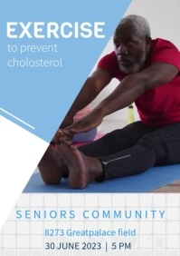 Blue Senior Fitness Slideshow Video Template A4