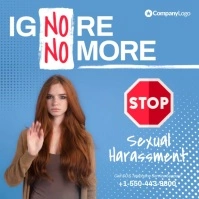 Blue Sexual Harassment Square Video template
