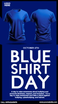 Blue Shirt Day Awareness Instagram Story template