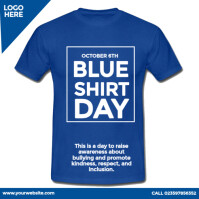 Blanc Blue Shirt Day Awareness Wpis na Instagrama Template