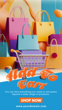 Blue Shopping Promotion Instagram Story Template