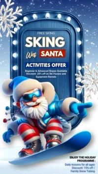Blue Skiing Instagram Reel template