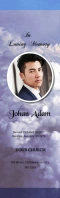Blue Sky Funeral Bookmark Template Demi-page de format Legal