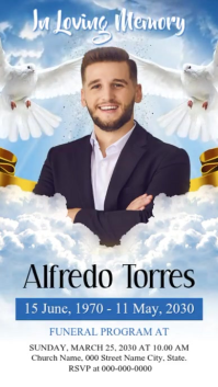 Blue Sky Memorial Service Instagram Story Video template