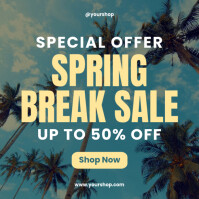 Blue Spring Break Special Sale Instagram Post Template | PosterMyWall