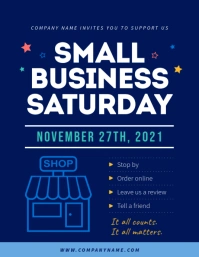 Blue Small Business Saturday Flyer template