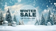 Blue snow winter sale instagram post Digitalt display (16:9) template