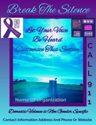 Blue Speak Up Against Domestic Violence Flyer Volante (Carta US) template