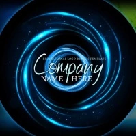 blue spiral galaxy logo design template