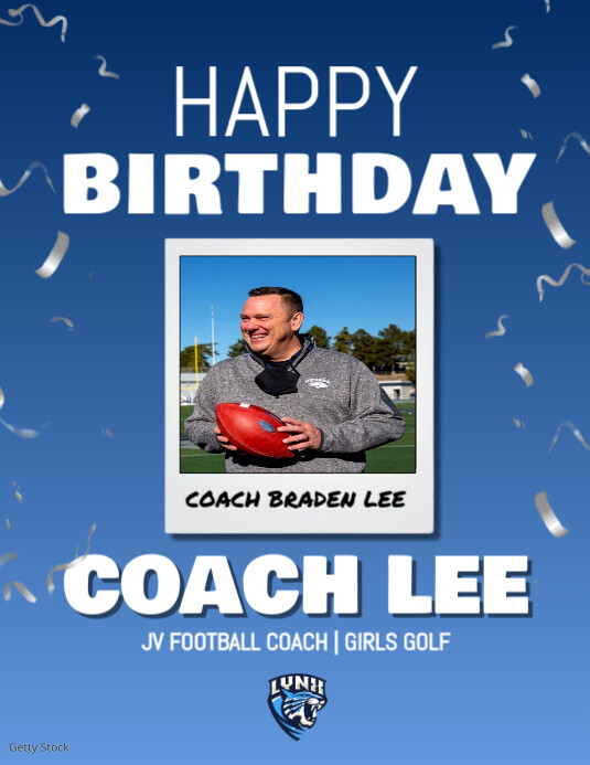 Blue Sports Coach Birthday Post Flyer (us Letter) template