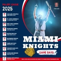 Blue Sports Tournament Schedule Square Video template