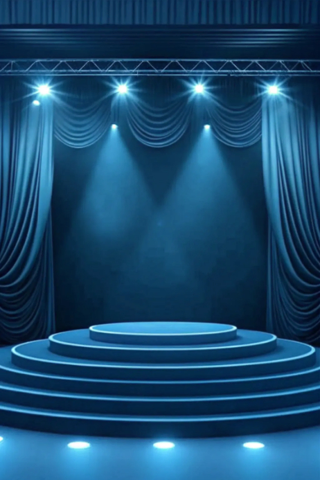 Blue Spotlight Stage Template | PosterMyWall