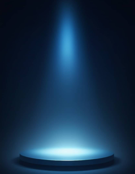 Blue Spotlight Stage Podium Background Template | PosterMyWall