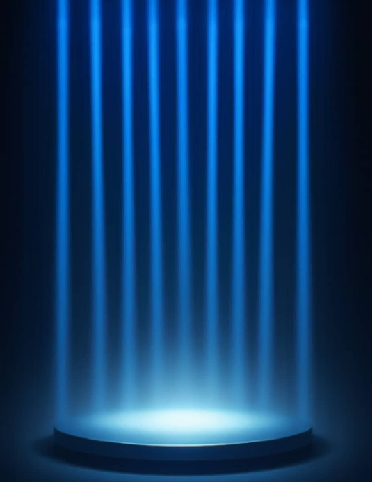 Blue Spotlight Stage Podium Background Template | PosterMyWall