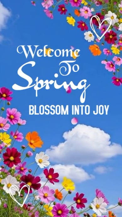 Blue Spring Celebration Digital Display Video Template | PosterMyWall