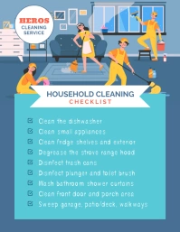 Blue Spring Cleaning Checklist Flyer template