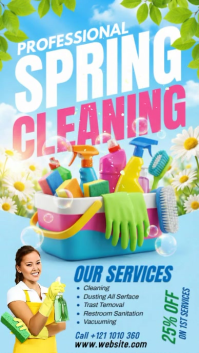 Blue Spring Cleaning Services Instagram Story template