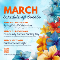 Blue Spring Event Schedule Instagram Post template