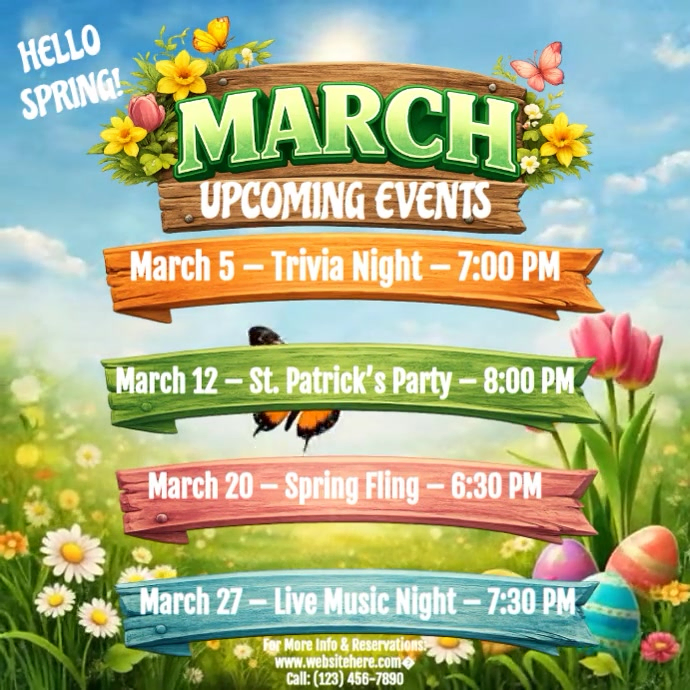 Blue Spring Events Promotion Instagram Post Video Template | PosterMyWall