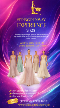Blue Fashion Show Event Instagram Story Template