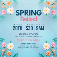 Blue Spring Festival Instagram Post Video template