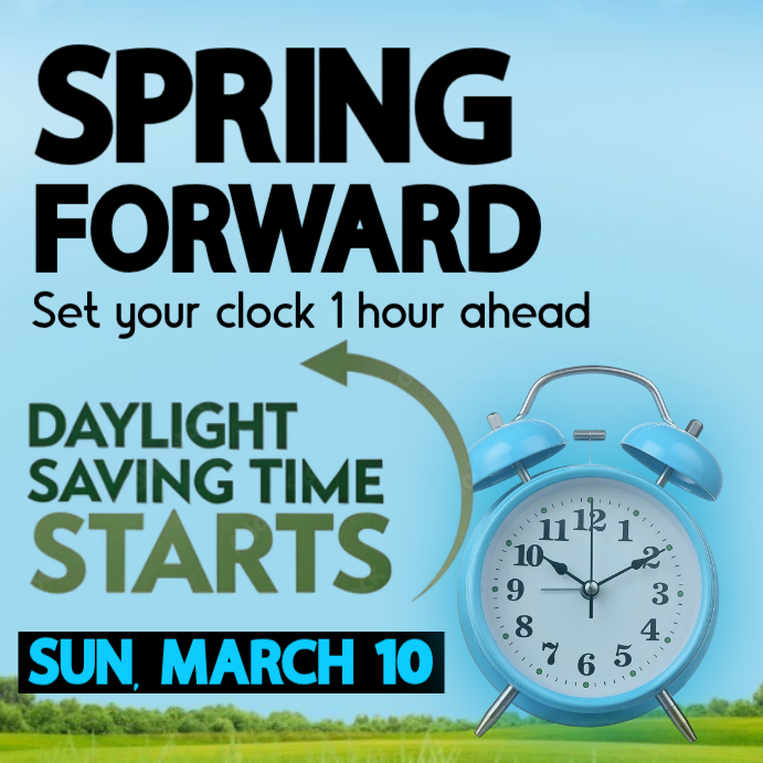 Blue Spring Forward Blue Spring Forward Editable Design Template Instagram Post | PosterMyWall