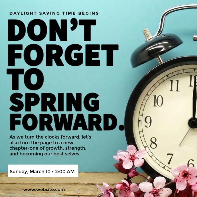 Blue Spring Forward Instagram Post Template | PosterMyWall