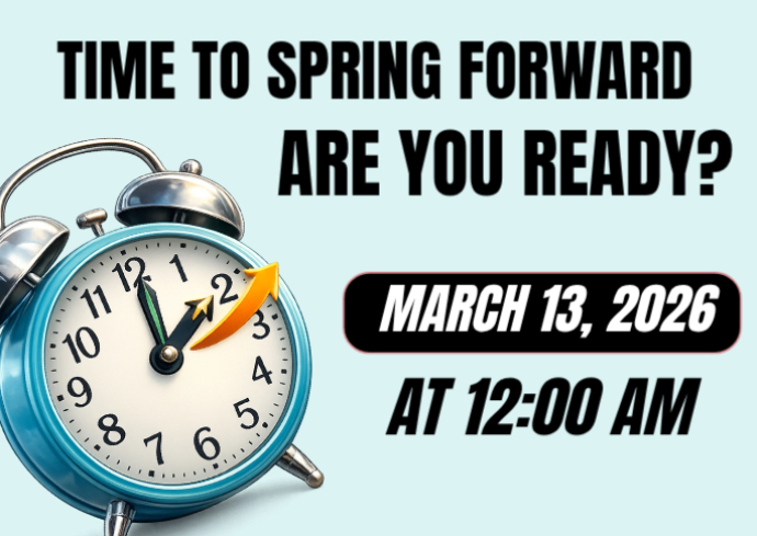Blue Spring Forward Postcard Template | PosterMyWall
